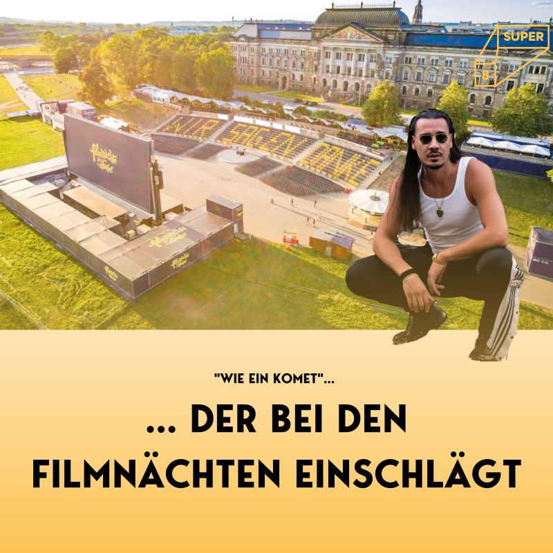 Filmnächte am Elbufer in Dresden Luftaufnahme und Apache
